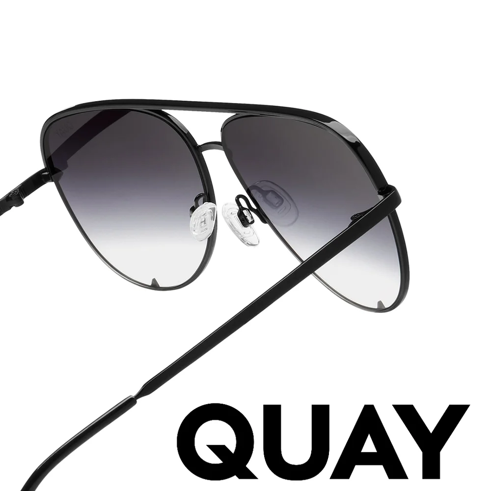Quay High Key 126 Black/smoked lenses  Aviator Sunglasses Polarized
